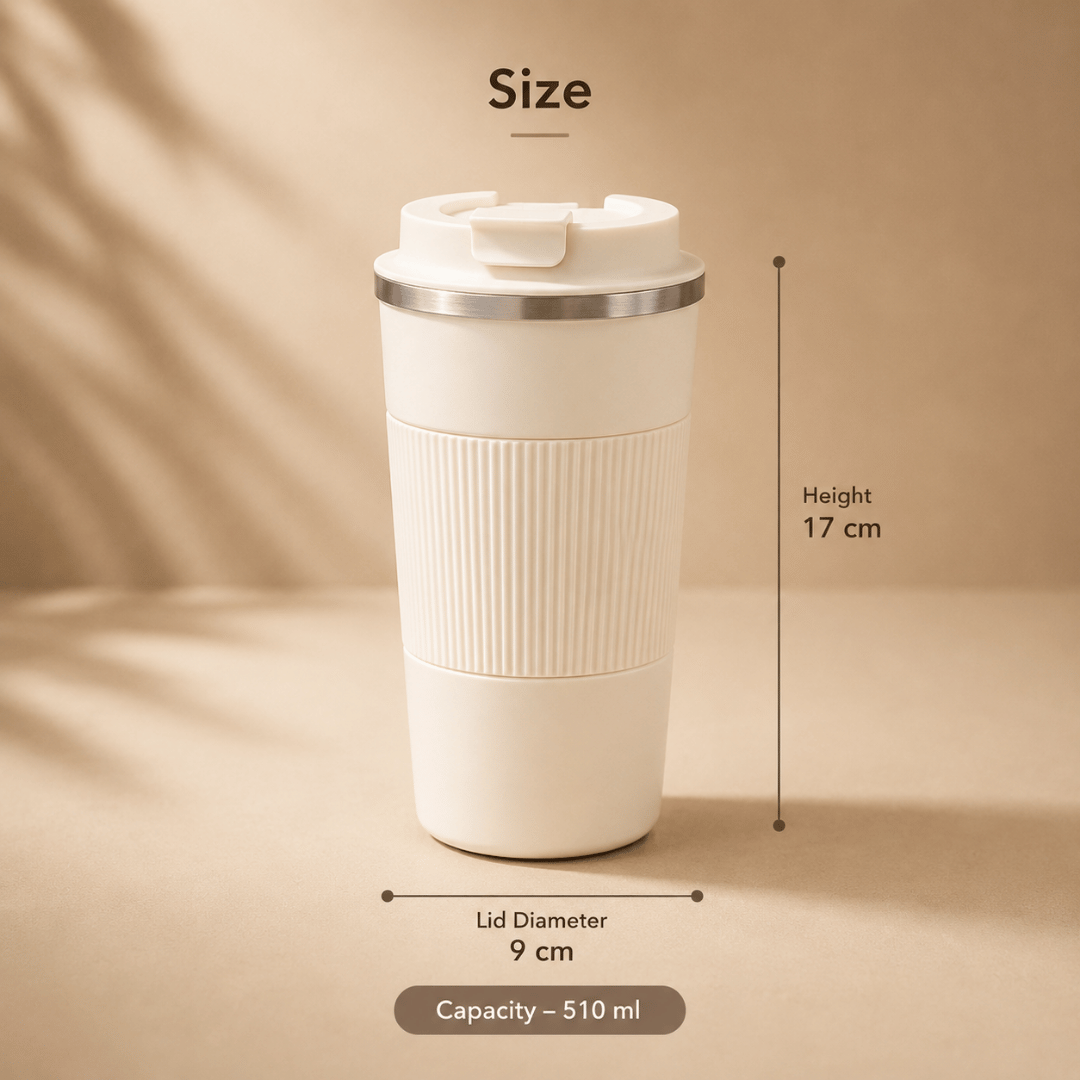 Premium Double Wall Insulated Stainless Steel Travel Coffee Mug - 510ml