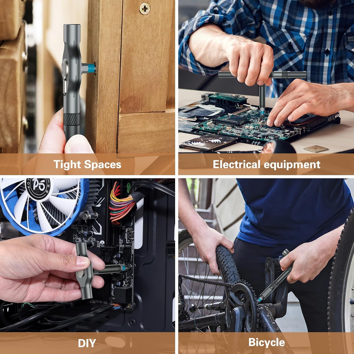 24 In 1 Magnetic T Shape Ratchet Screwdriver Set with S2 Steel Bits