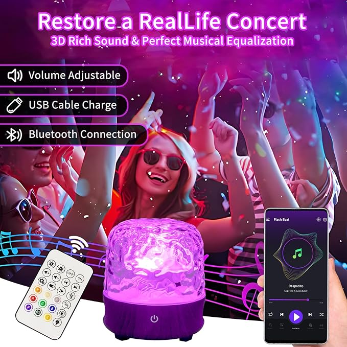 Ocean Wave Projector Lamp with Bluetooth Speaker