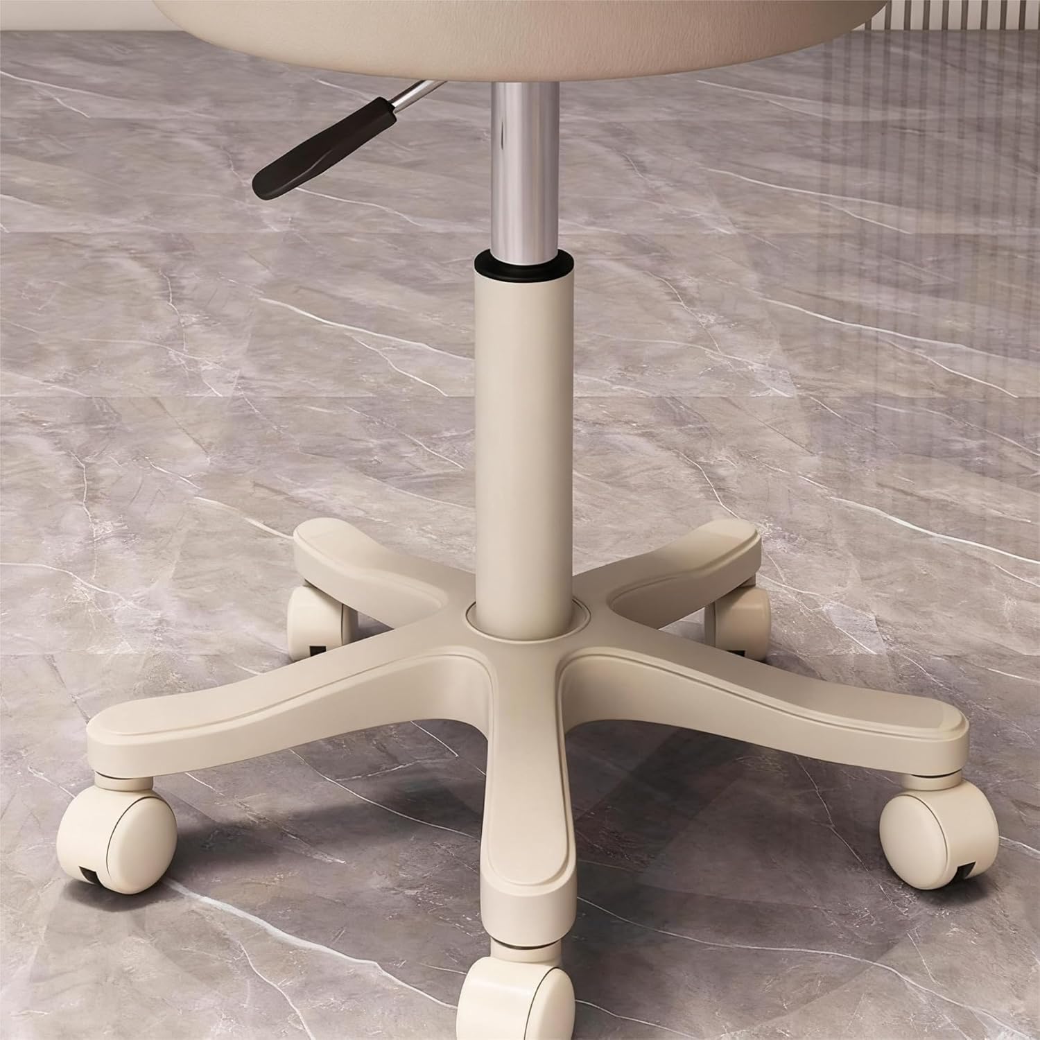 Height Adjustable Soft Cushioned Seat Rolling Stool