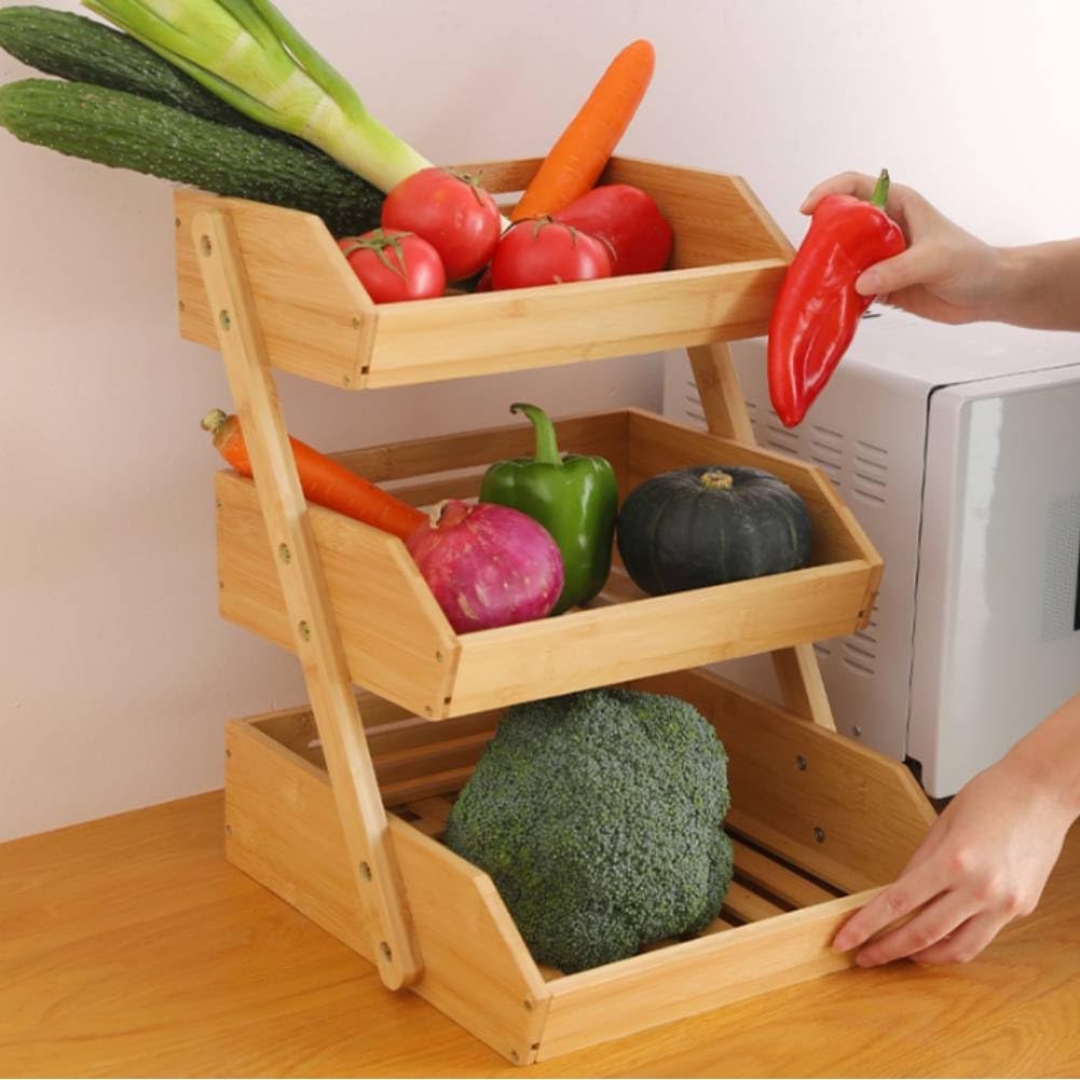 HOMERO 3-Tier Design Multipurpose Bamboo Storage Rack