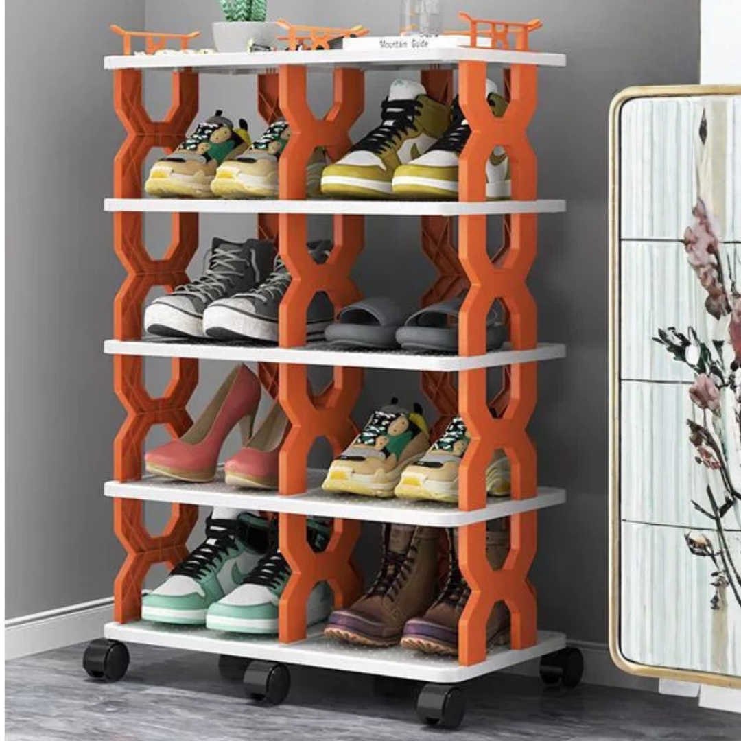 Homero Stylish Multi-Layer Storage Organizer and Shoe Rack with Wheels