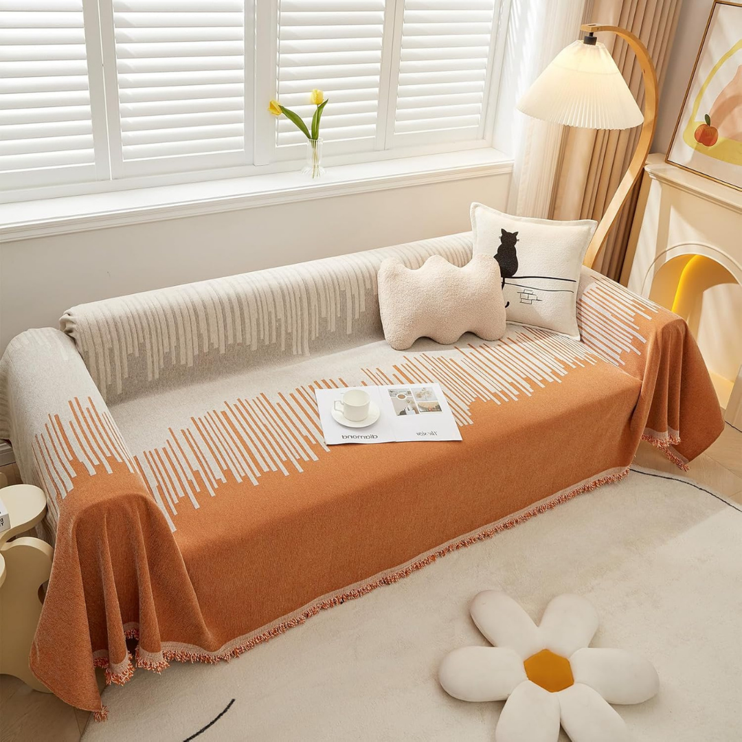 Double Color Premium Chenille Fabric Comfortable Reversible Sofa Cover
