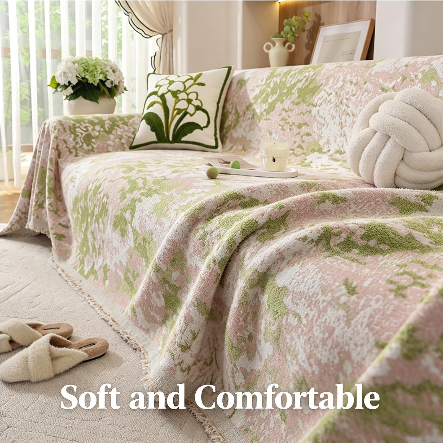 Premium Reversible Chenille Sofa Throw Cover