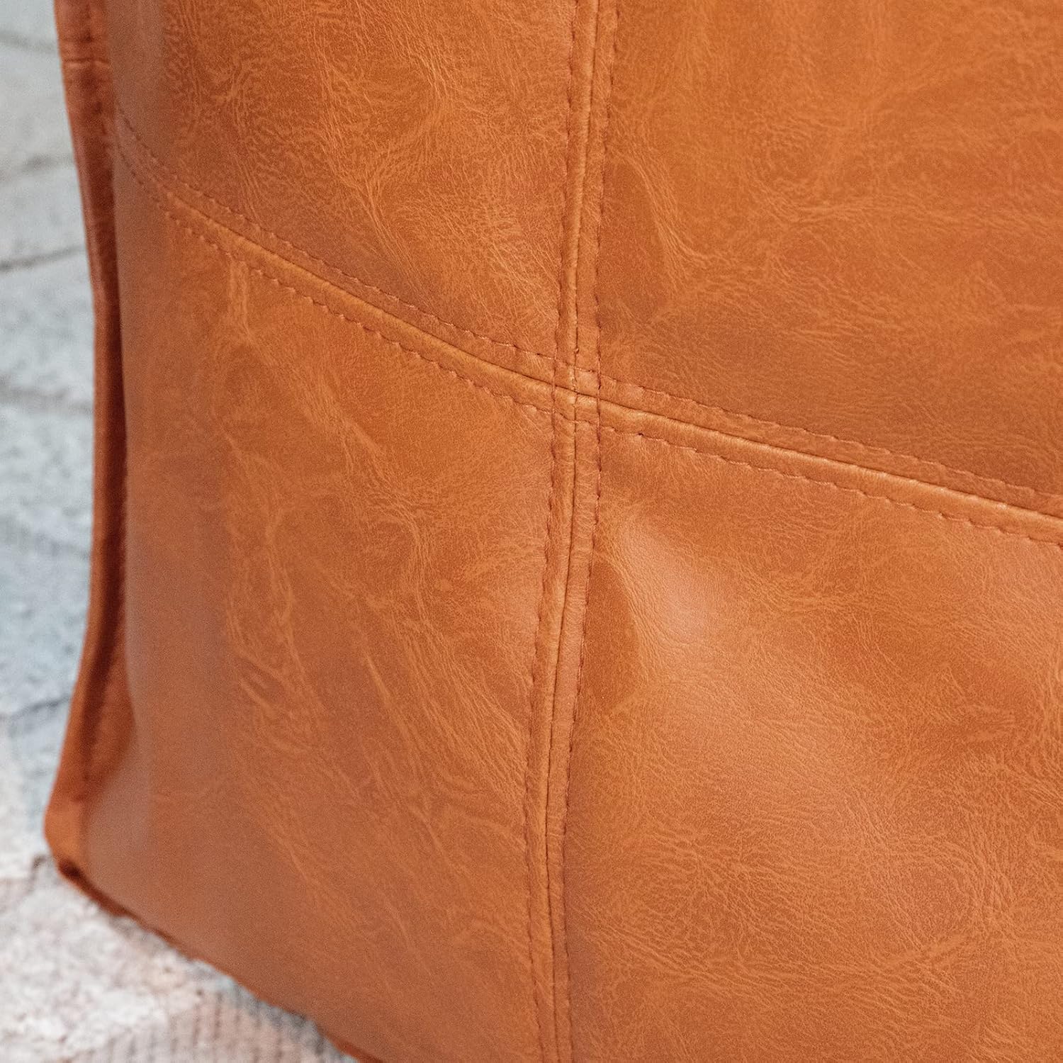 Unstuffed Ottoman PU Leather Pouf cum Footrest Cushion