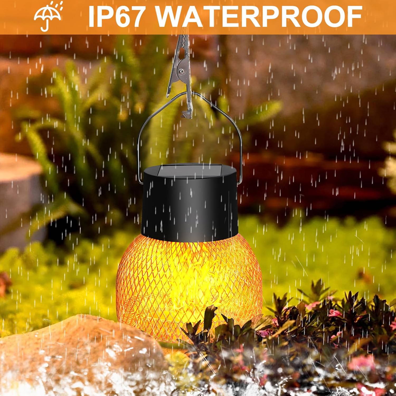 Homero Intelligent Light Control Solar Hanging Lantern Light – IP67 Waterproof