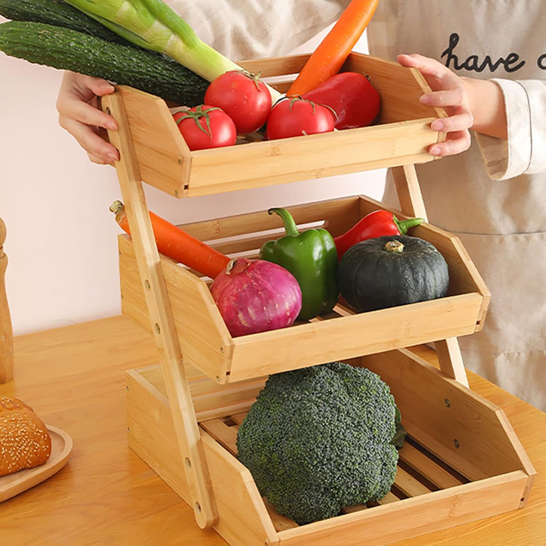 HOMERO 3-Tier Design Multipurpose Bamboo Storage Rack
