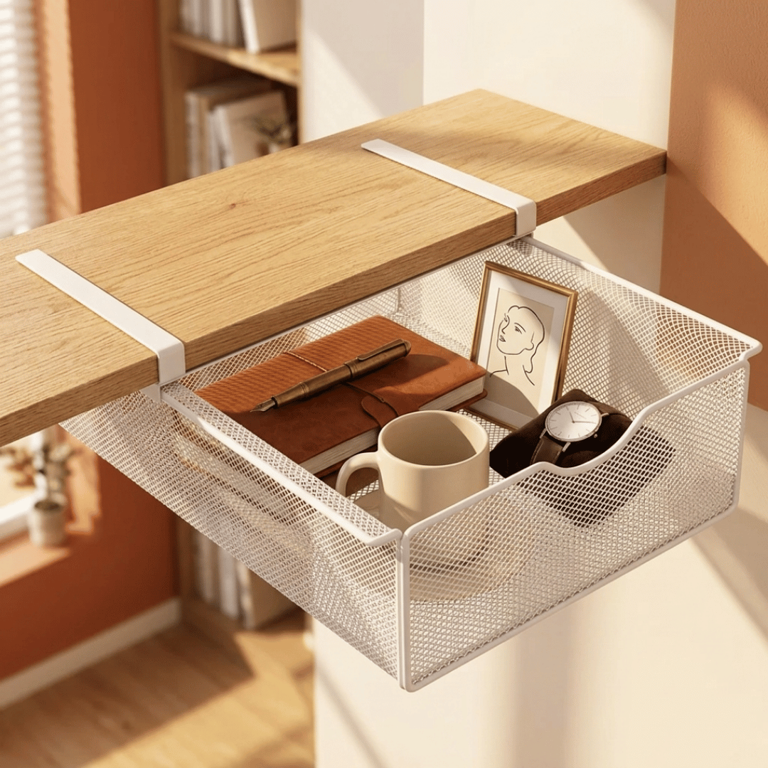 HOMERO Closet Pull Out Basket Smooth Sliding Drawer Organizer