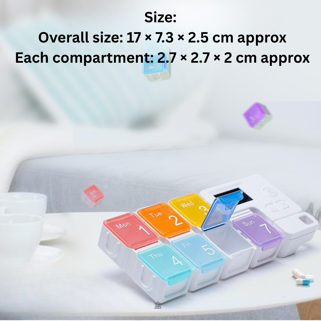 Homero Smart Weekly Pill Organizer with Reminder Alarm