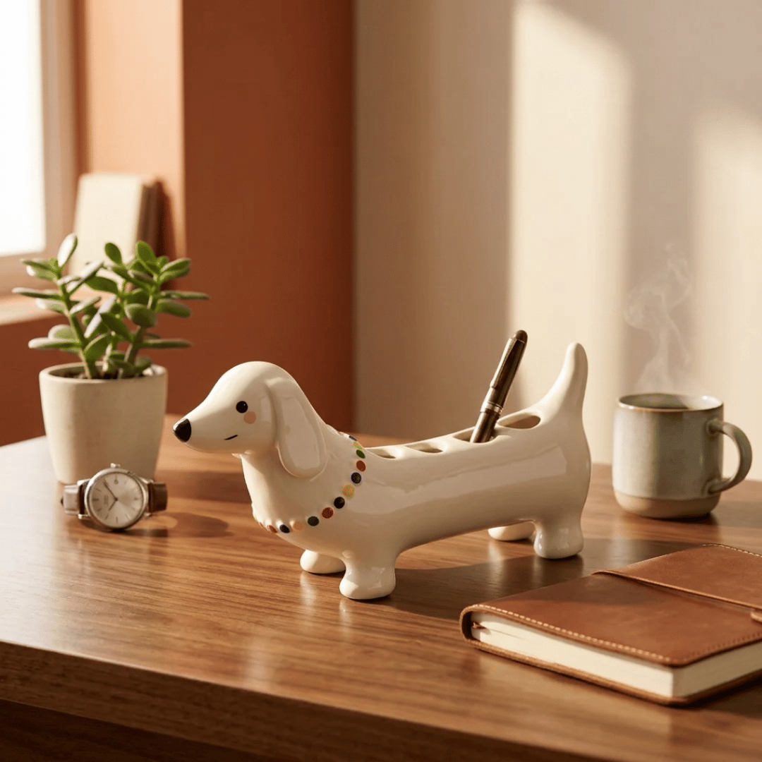 HOMERO Elegant Ceramic Cartoon Toothbrush Holder