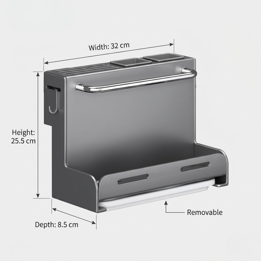 Multifunctional Wall Mounted Kitchen Organizer with Knife Holde