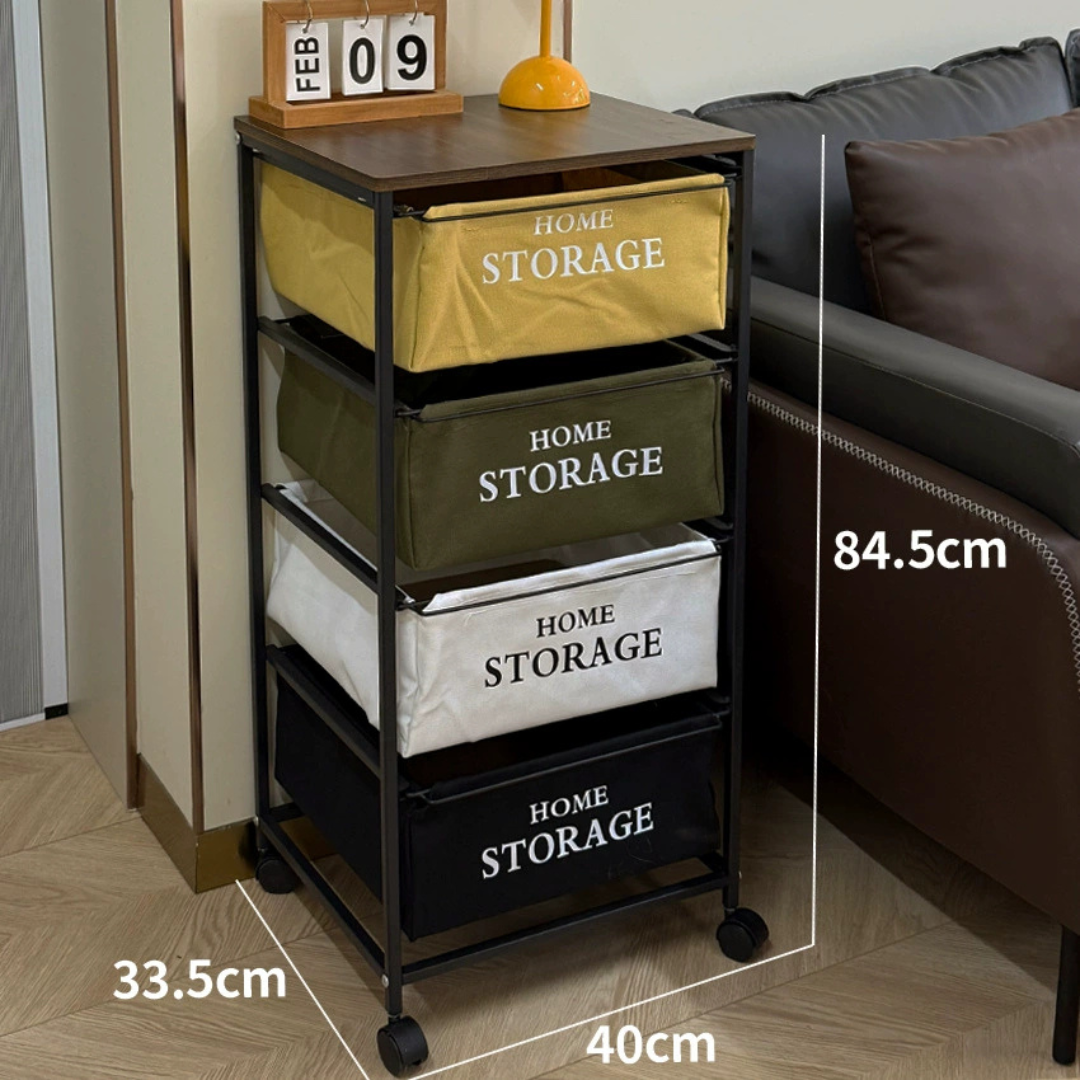 Multi-Purpose Rolling Storage Organizer Rack with Wheels