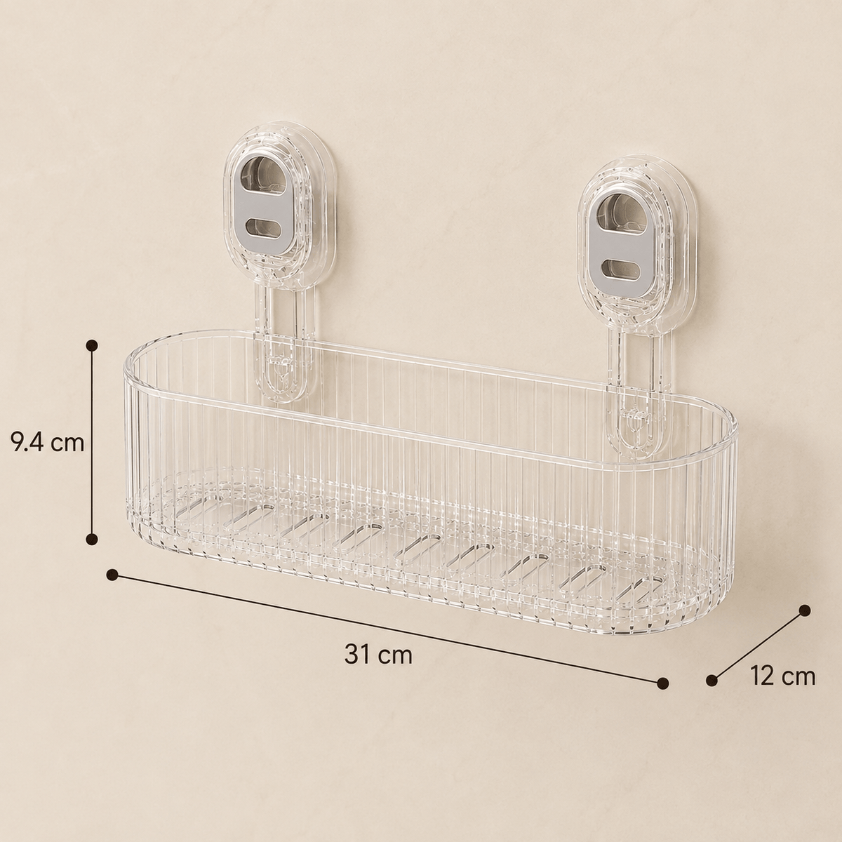 Homero Wall-Mounted No-Drill Bathroom Shelf with Drainage