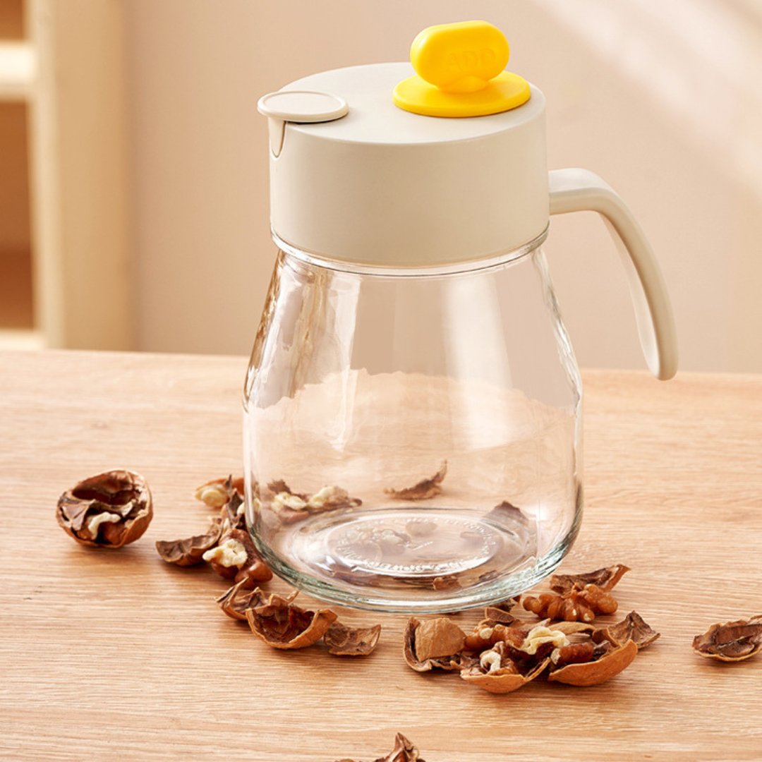 Automatic Flip Lid Glass Oil Dispenser Bottle - 900ml
