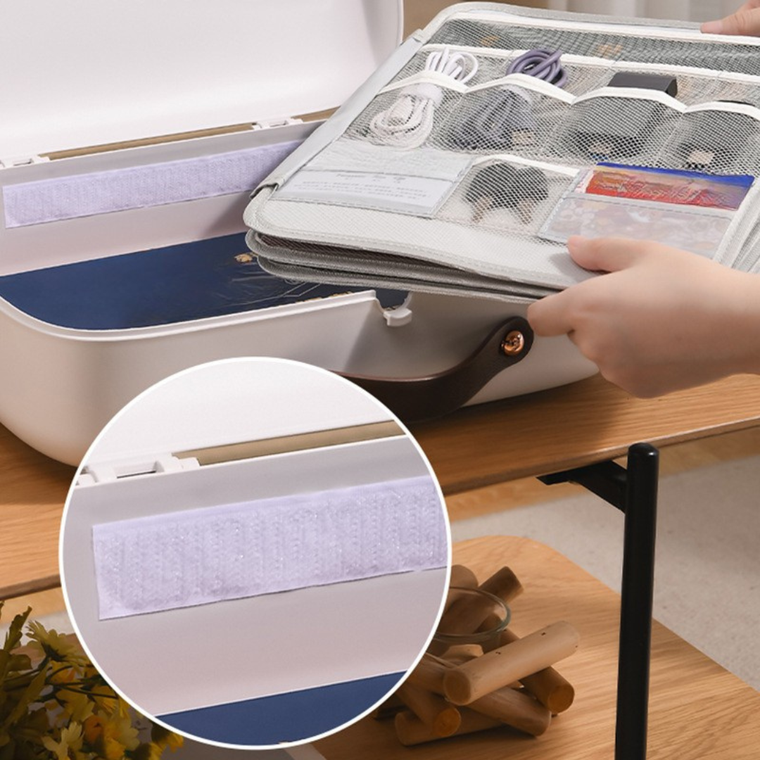 Homero Portable Document Storage Box with Secure Locking Mechanism (Tranquil Blue)
