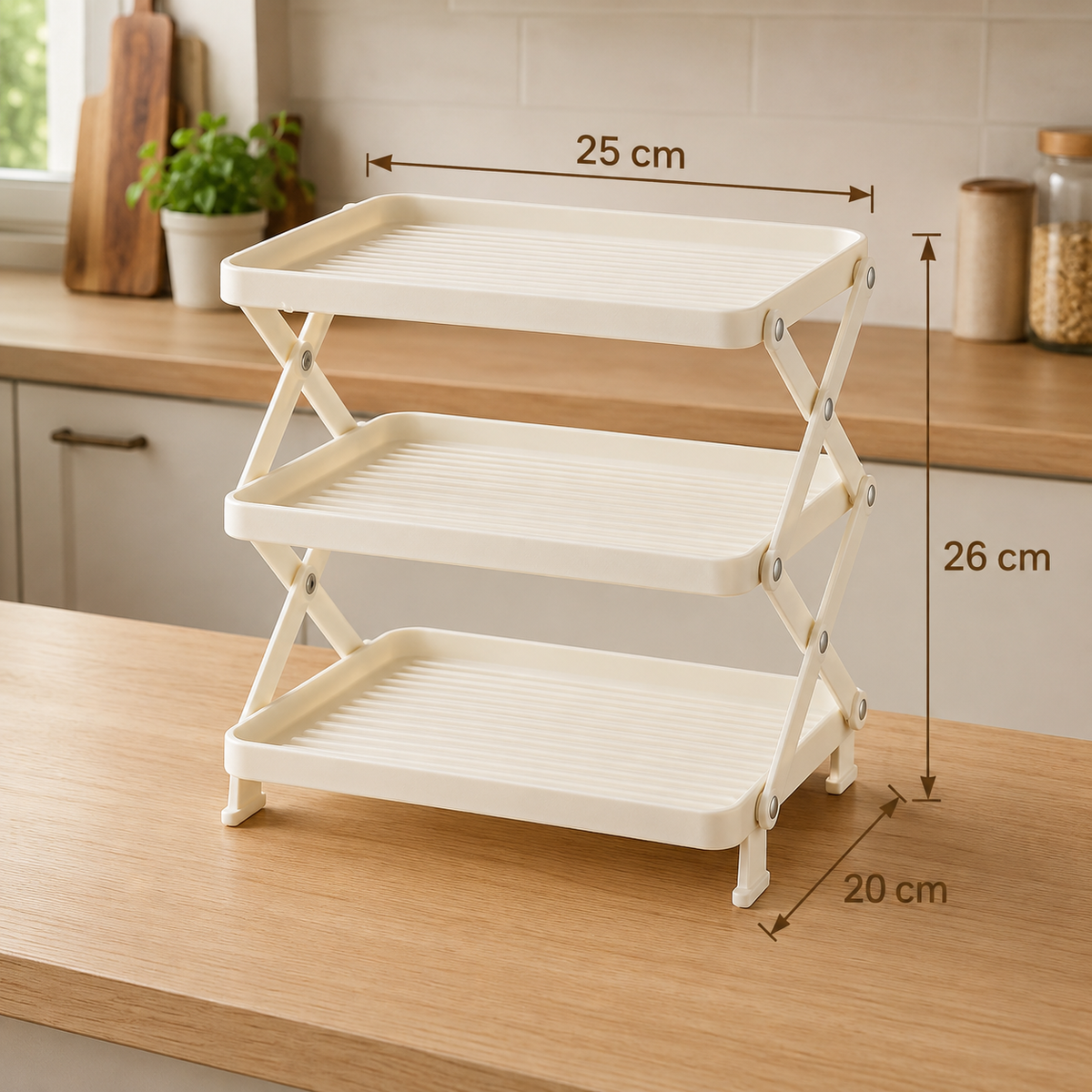 Foldable Multi Layer Dish & Prep Tray Storage Rack