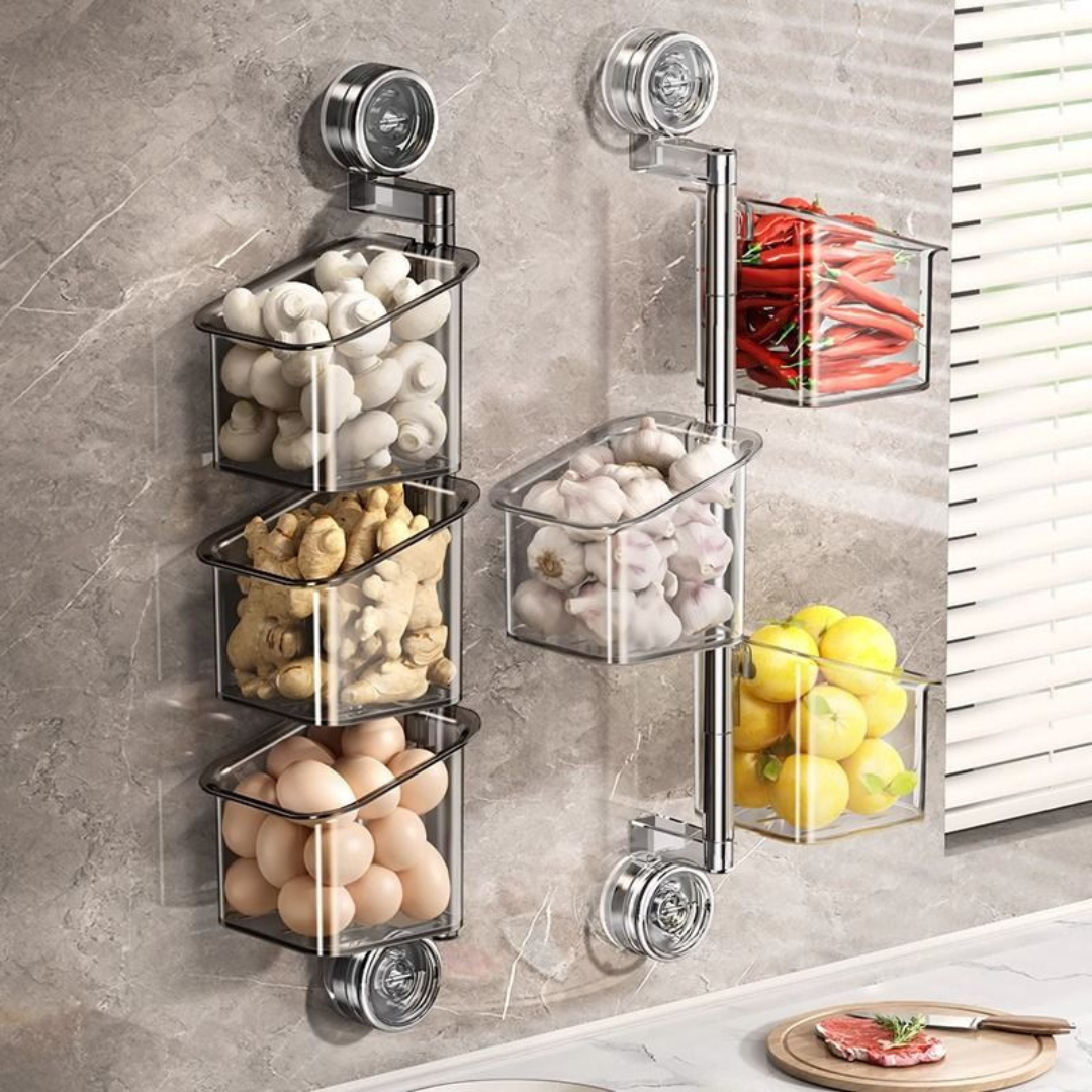 Homero Wall Mounted Suction Cup Rotating Organizer
