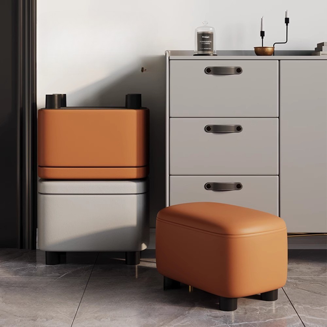 Homero Premium Storage Footstool with Nappa Leather