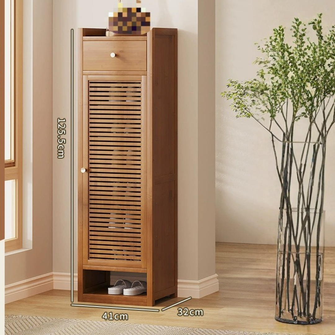 HOMERO Wooden Stylish Door Entryway Organizer and Shoe Rack Cabinet - 9 Layer