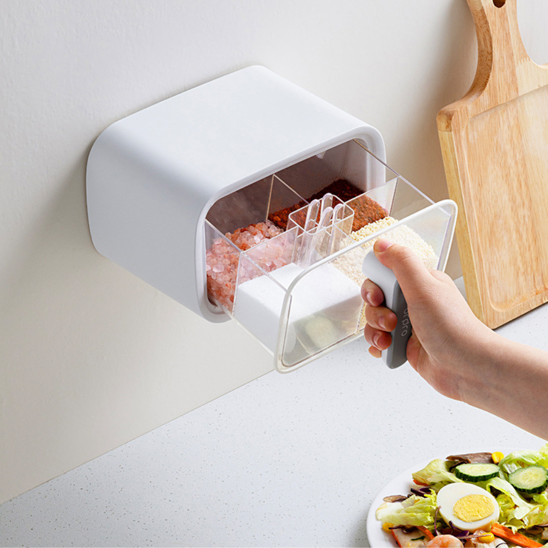 4 Compartment Premium Wall Mounted Spice Organizer Container - 250ml