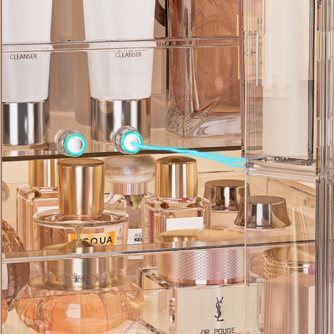 Three Layer Double Door Luxury Cosmetic Storage Organizer