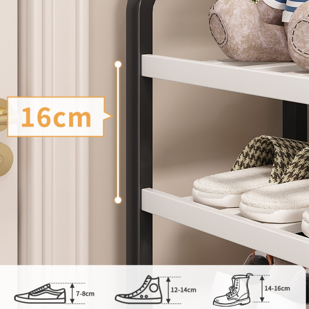 Premium Bamboo Shoe Rack with Carbon Steel Frame