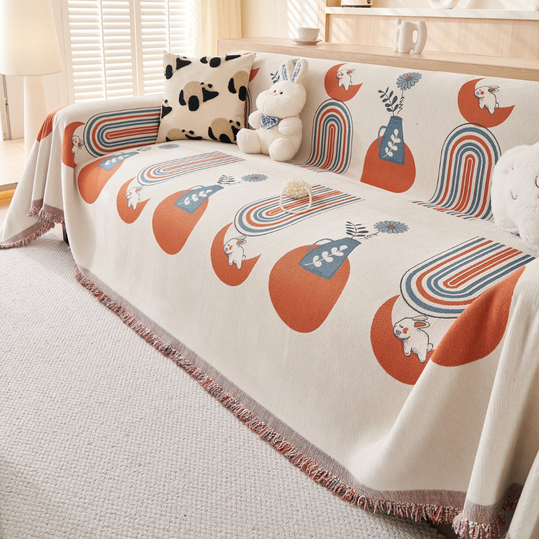 Premium Decorative Living Room Throw Blanket Chenille Sofa Cover