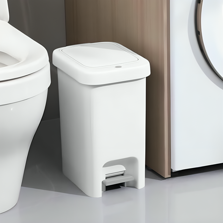 HOMERO Compact Pop Up Lid Pedal Dual Opening Trash Can