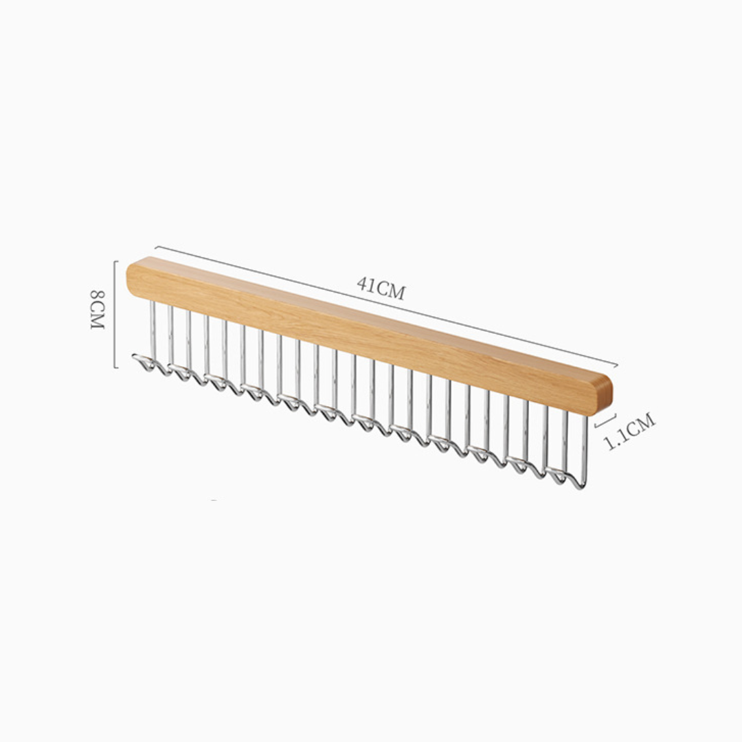 Homero Wooden Pull-Out Sliding Closet Organizer 12 Hooks
