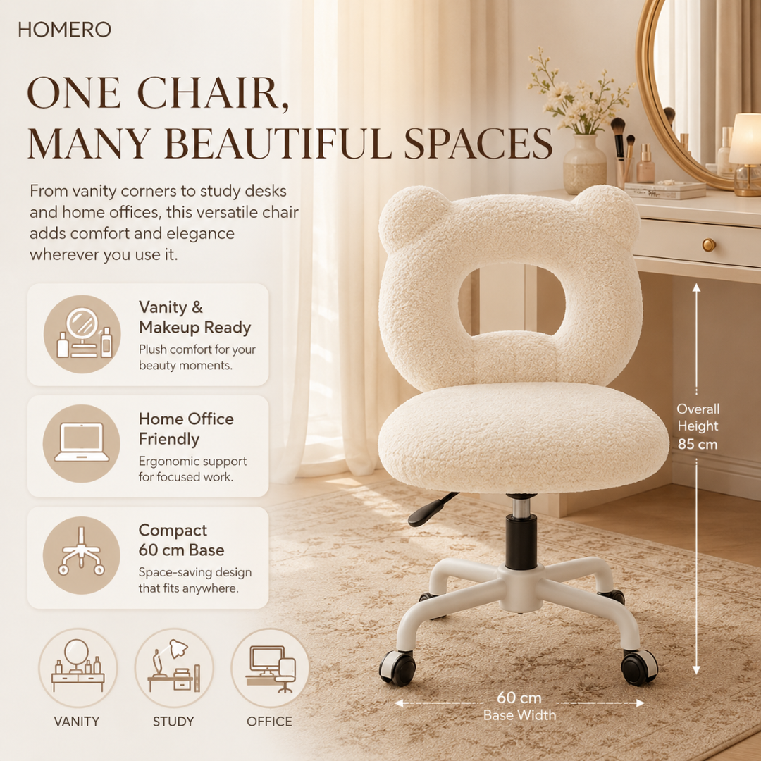Premium 360° Swivel Upholstered Chair with Adjustable Height & Soft Cushioned