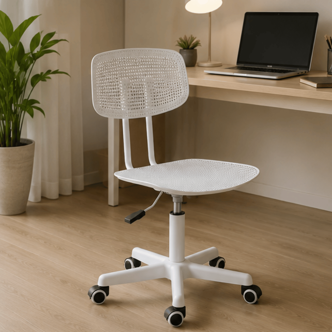 Ergonomic Armless Swivel Office Chair with Breathable Seat