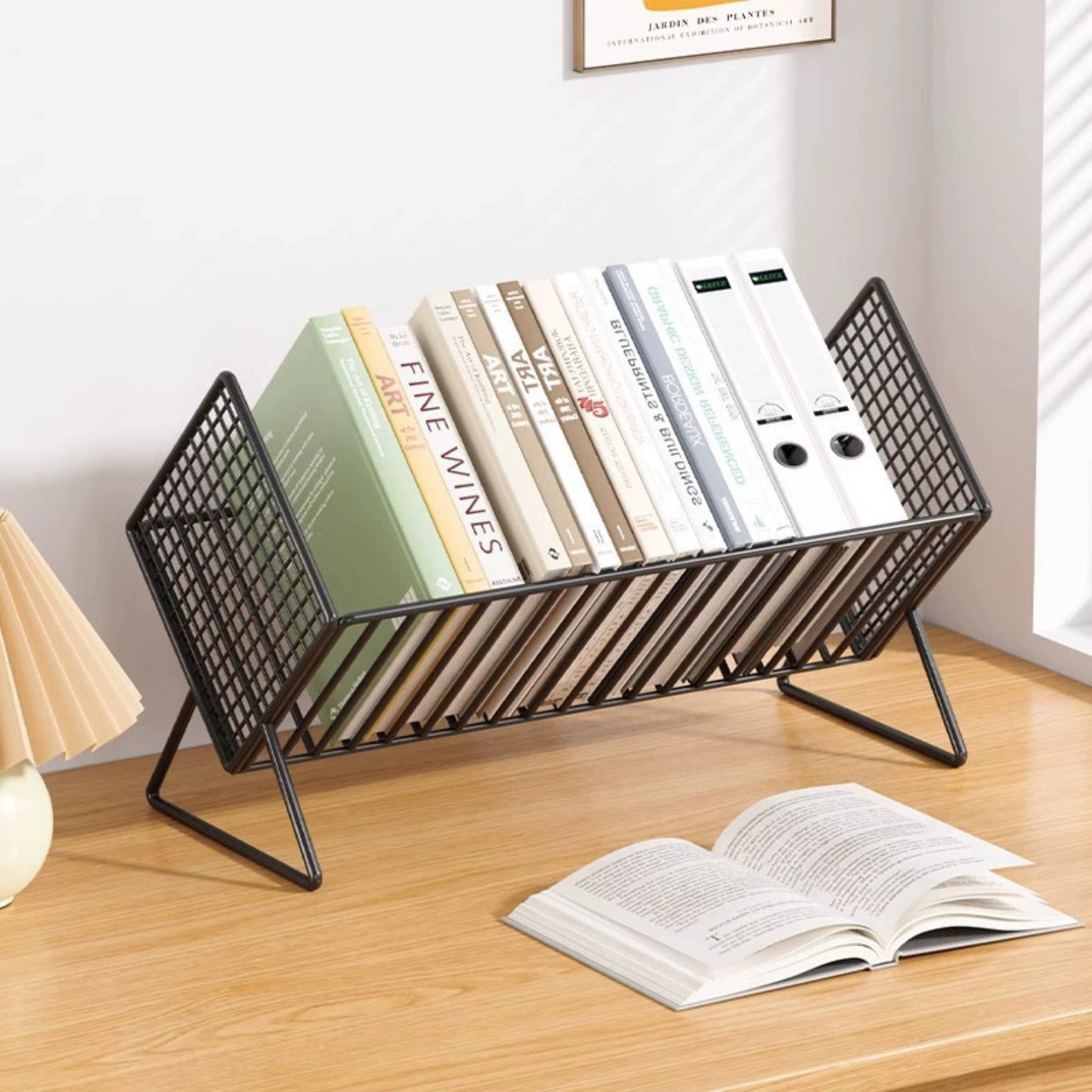 Multi-Purpose X Shaped Carbon Steel Kitchen Dish Rack with Drip Tray
