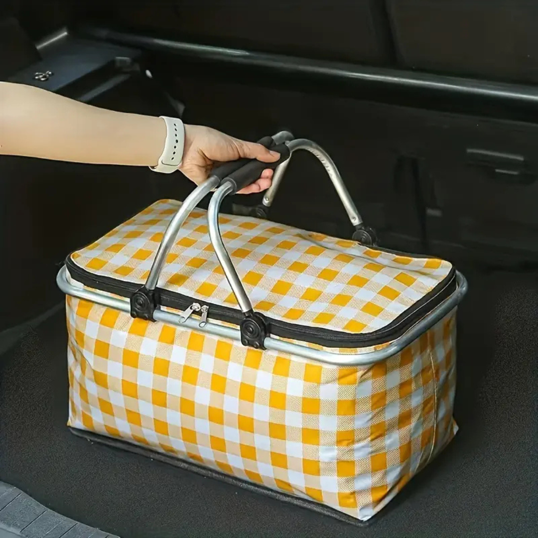 Homero Multi-Purpose Insulated Foldable Picnic Basket with Aluminum Frame