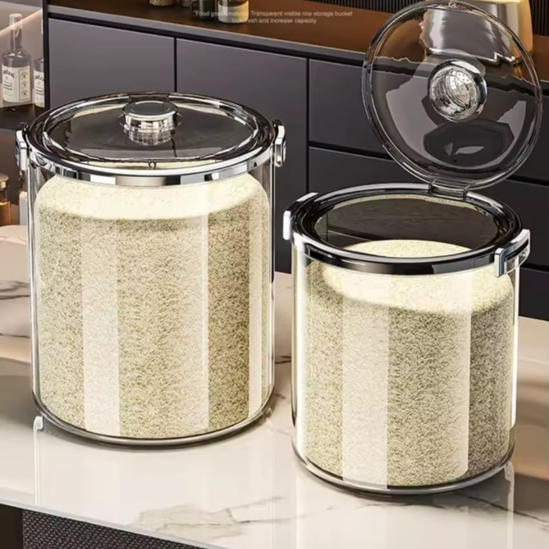 Homero Multi-Purpose Acrylic Airtight Grain Containers with Wide Flip-Top Opening