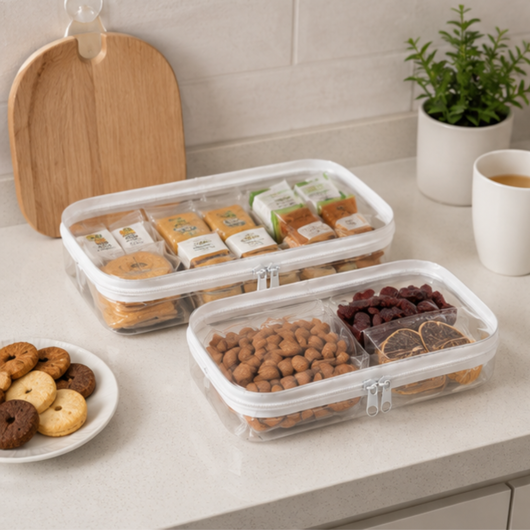 Transparent Hard Shell Zipper Organizer Bags (Set of 3)