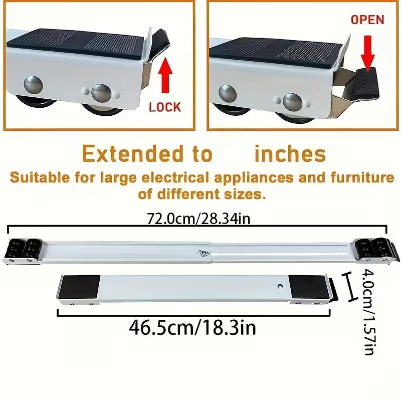 Heavy Duty Appliance Moving Stand with Anti Slip Lockable Roller Base