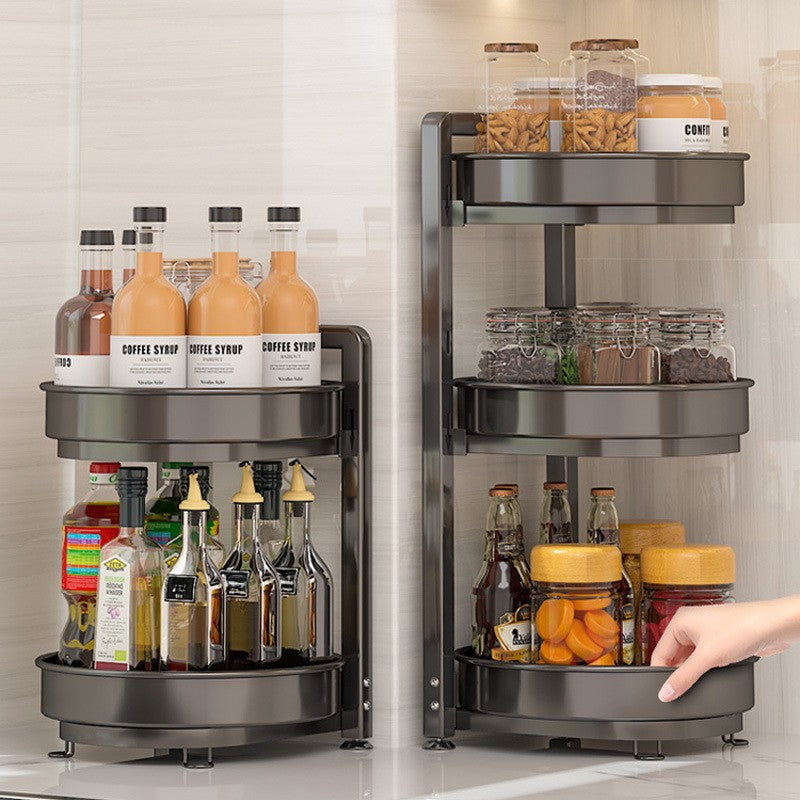 Multifunction Countertop Rotating Carbon Steel Multi-Layer Adjustable Kitchen Rack