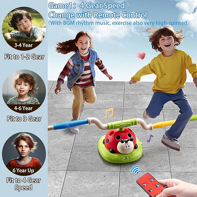 Homero 3 in 1 Musical Jump/Toss Ring/Rocket Launcher Toy for Kids