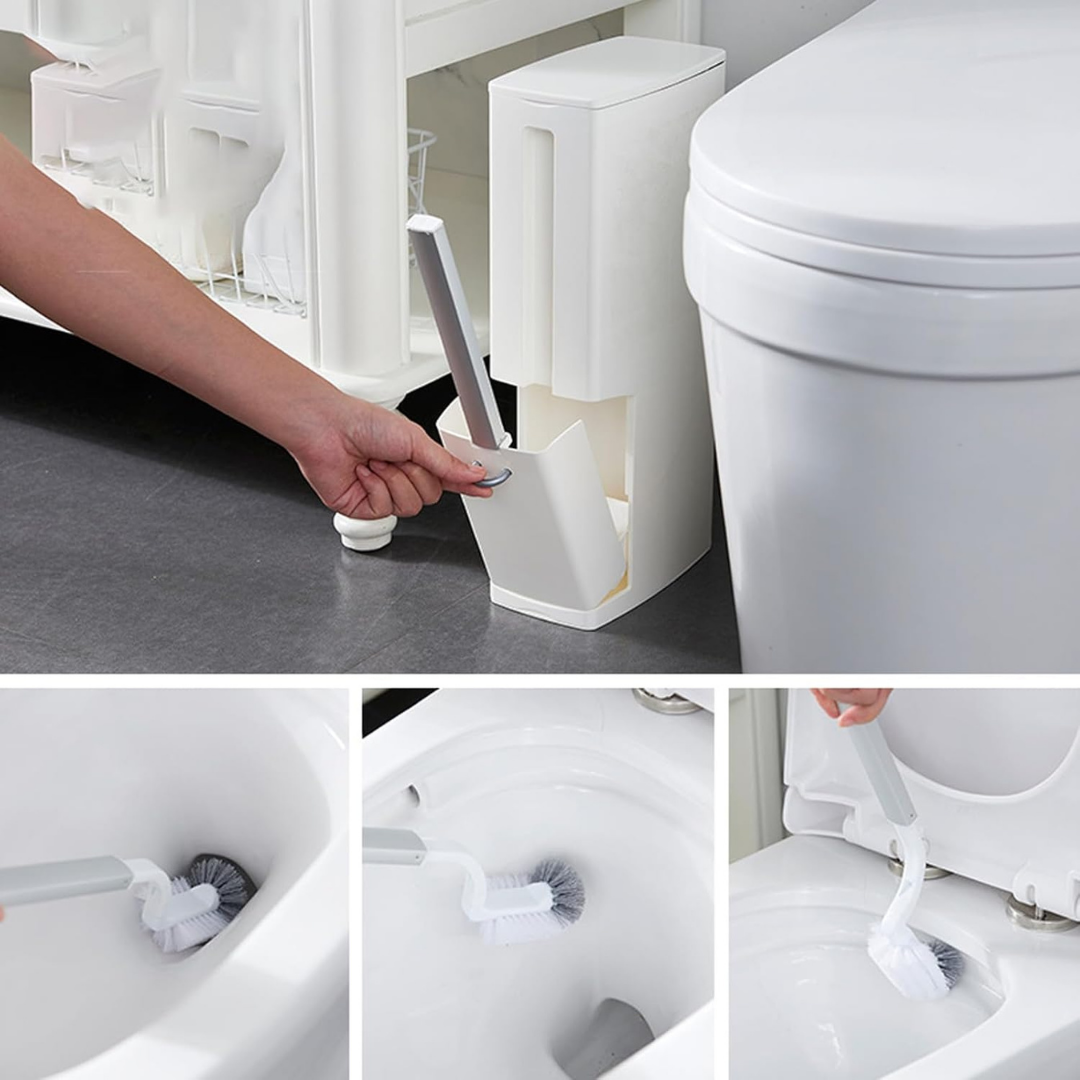 Homero Ultra Slim Bathroom Trash Can with Toilet Brush - 4L