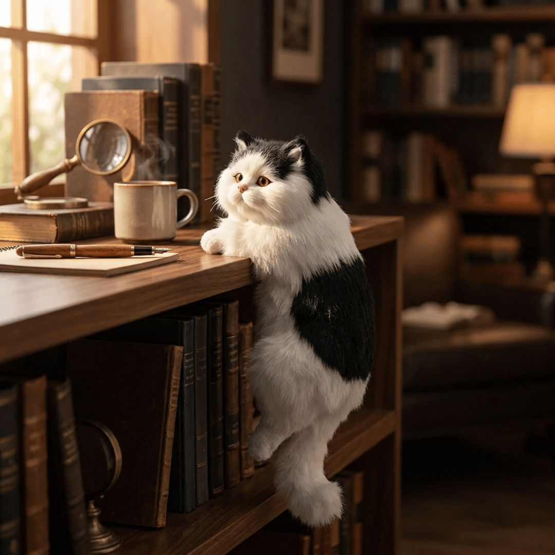 Homero Realistic Design Simulation Plush Hanging Cat