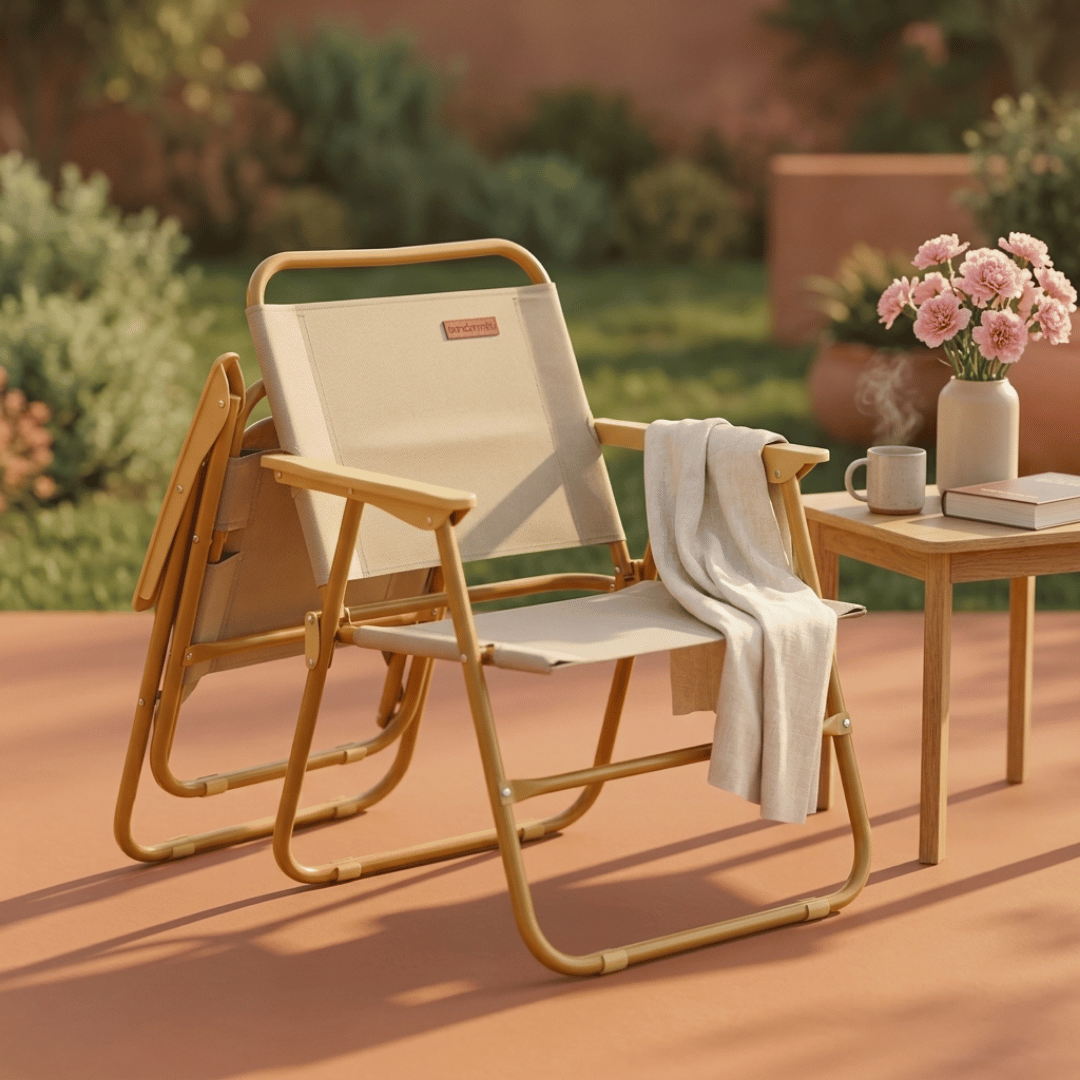 Homero Portable Outdoor Folding Comfortable Tall Back Support Chair