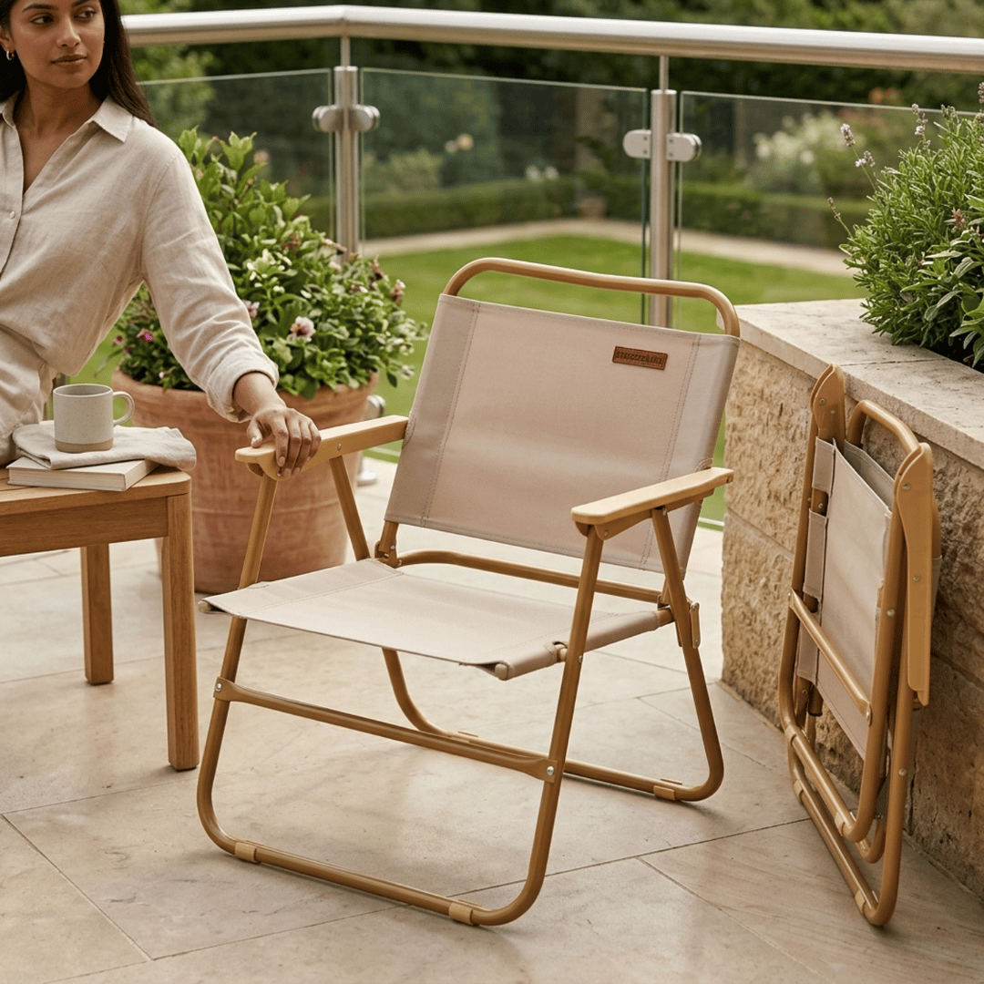 Homero Portable Outdoor Folding Comfortable Tall Back Support Chair