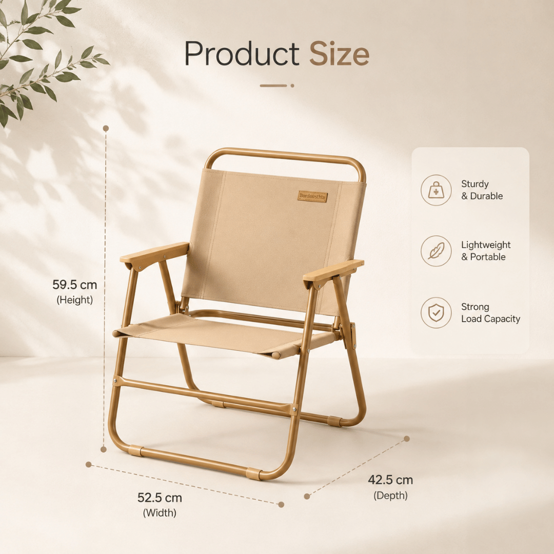 Homero Portable Outdoor Folding Comfortable Tall Back Support Chair