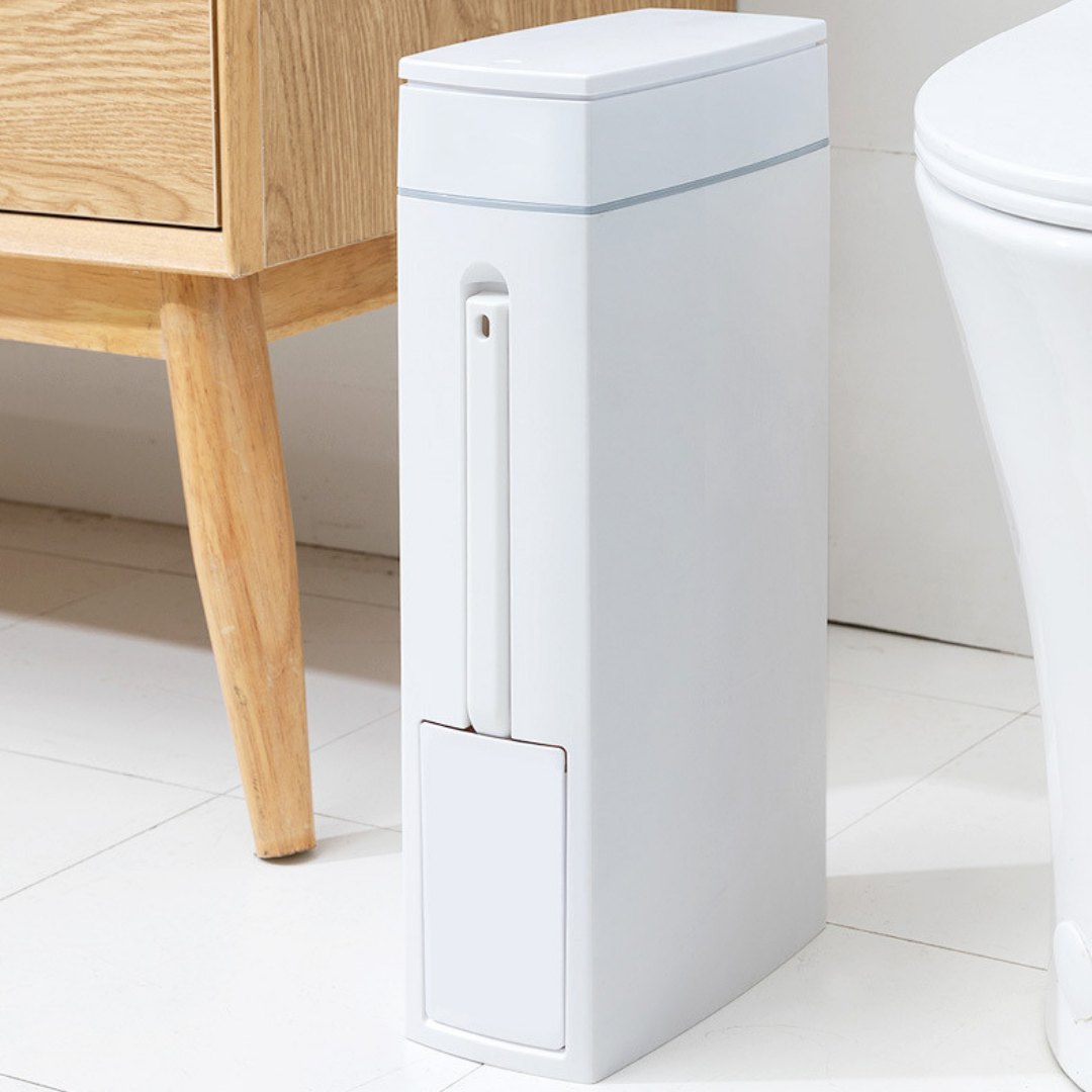 Homero Ultra Slim Bathroom Trash Can with Toilet Brush - 4L