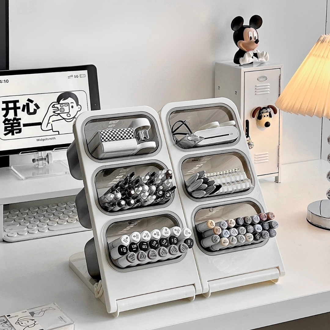 Homero Multi-Layer Oblique Storage Box with 3 and 6 Grids – 27.5cm Height