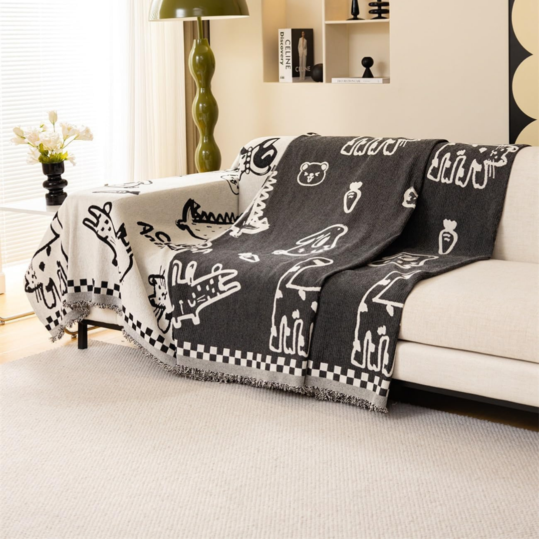Luxury Reversible Chenille Sofa Throw Cover