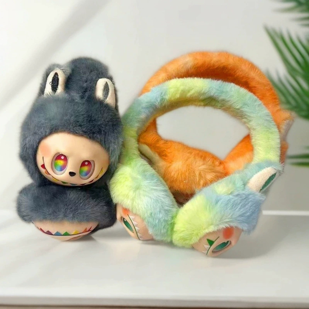 Cute Cartoon Labubu Soft Plush Earmuffs