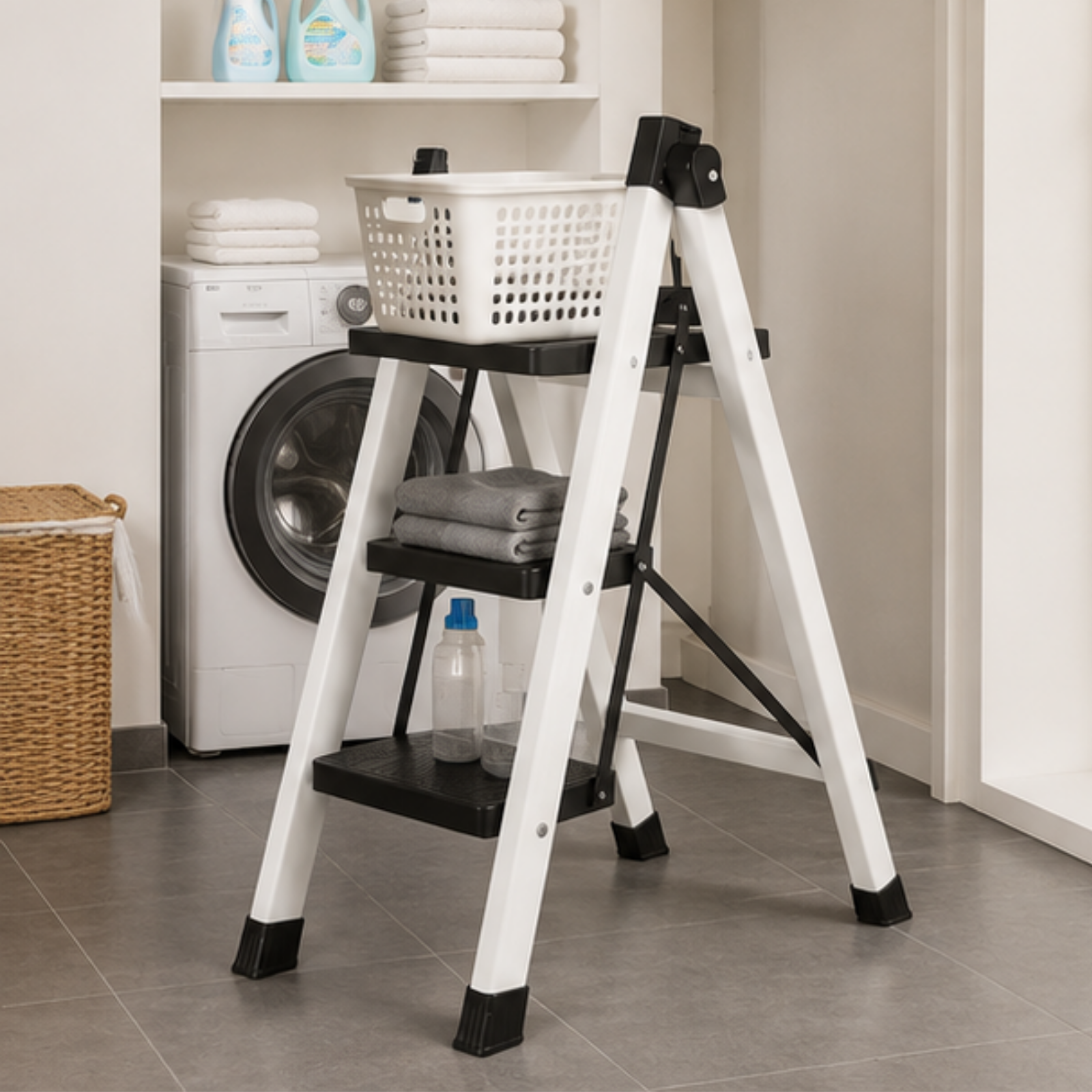 3 Step Folding Ladder with Wide Anti Slip Steps