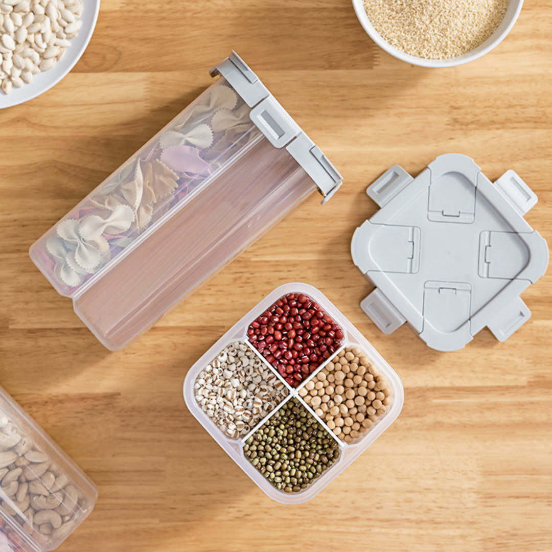 Multi Food Storage Four Compartment Airtight Container
