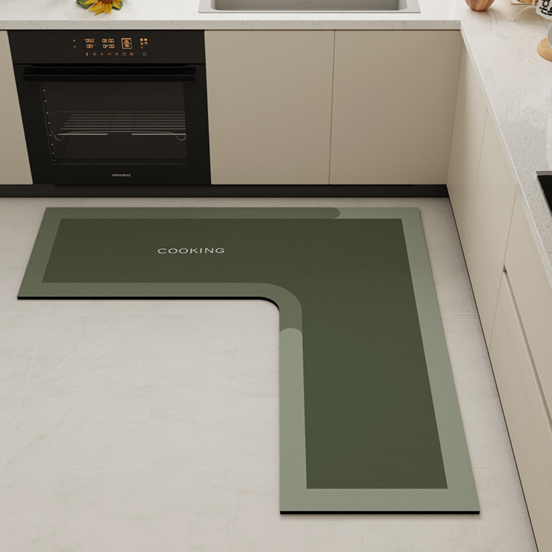 L-Shaped Water Absorbing Mat with Anti-Slip Design